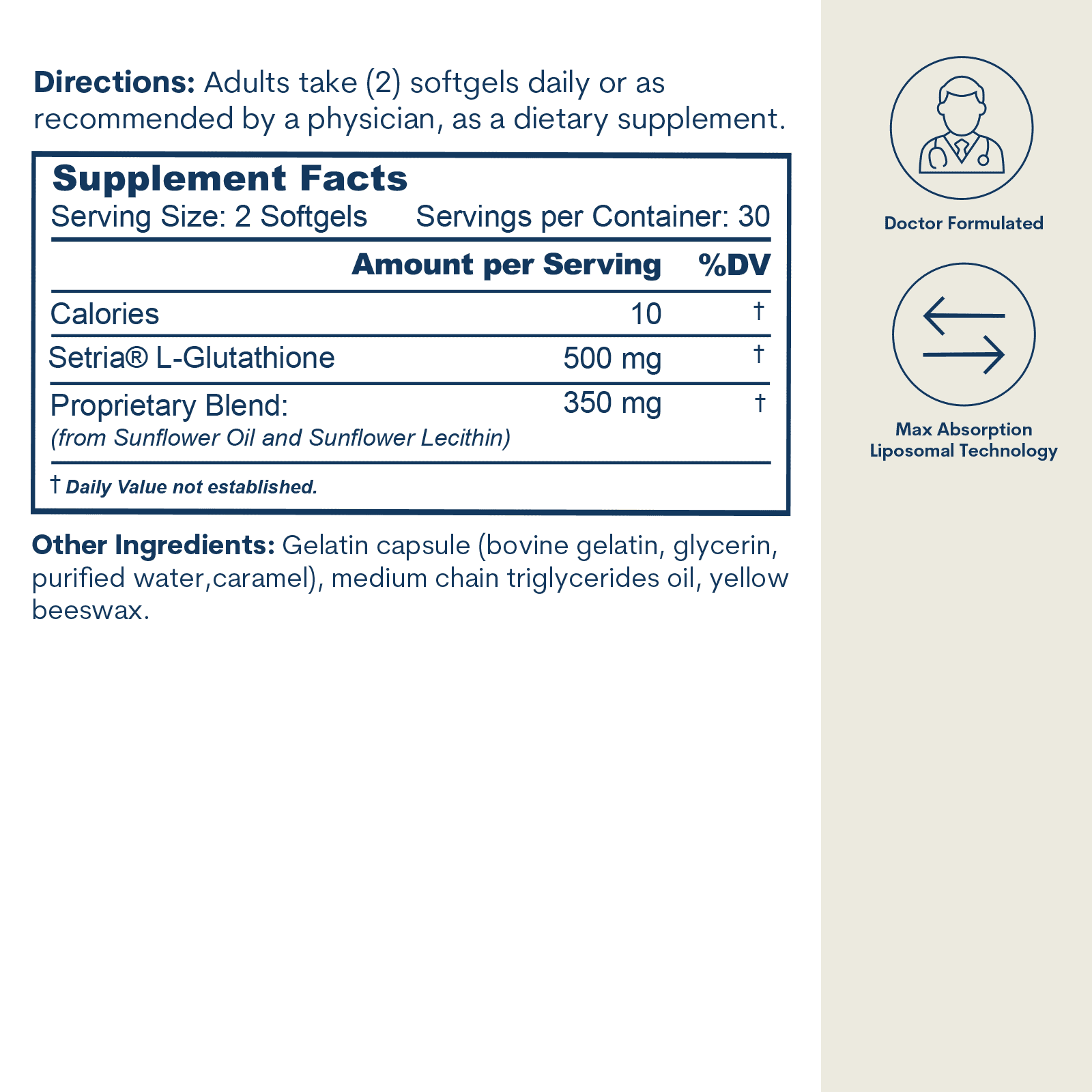 Liposomal Glutathione - Softgels (60 Count / 30 Servings)
