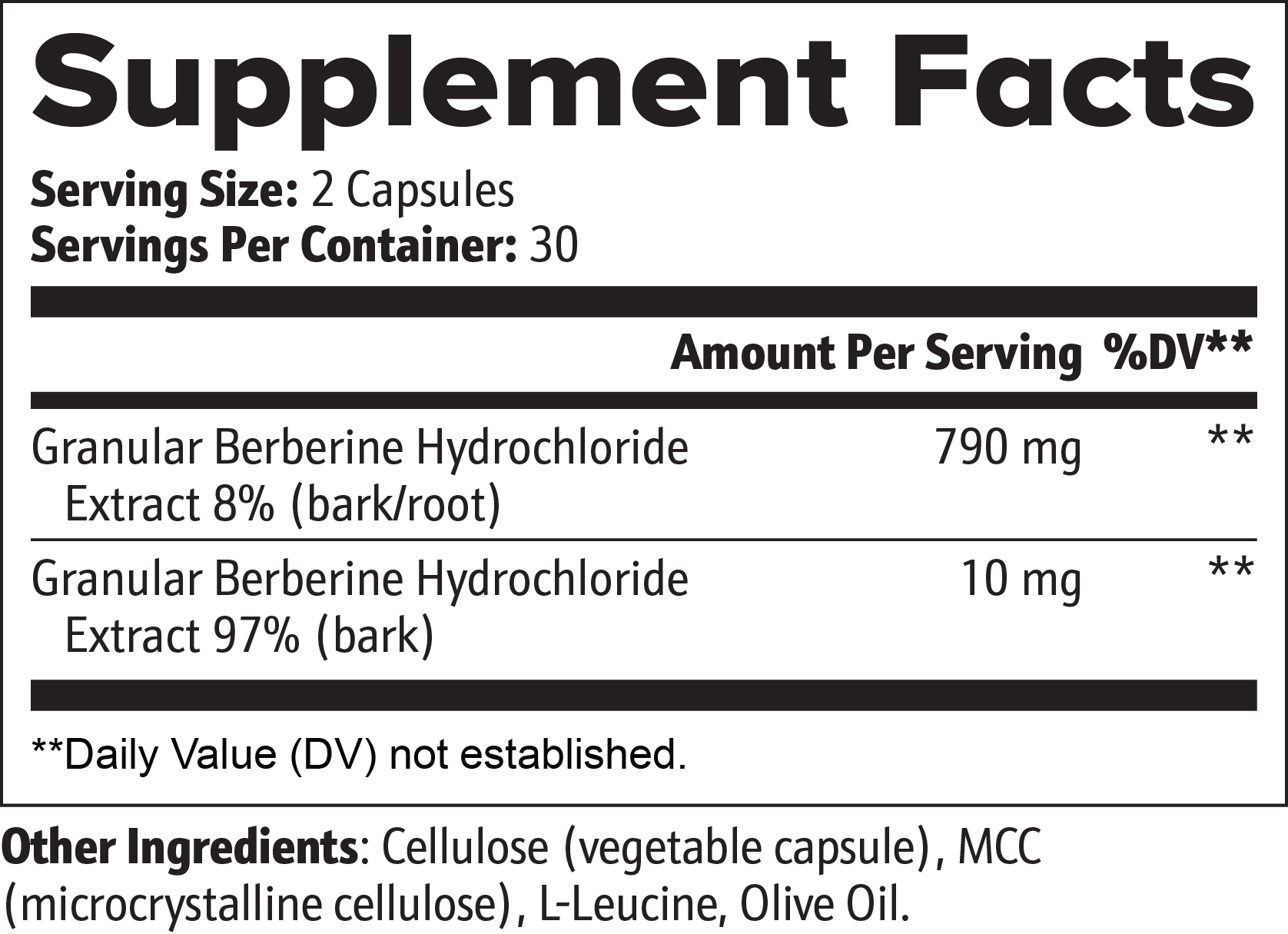 Muscle Faktor Berberine HCl 97% Supplement Capsules