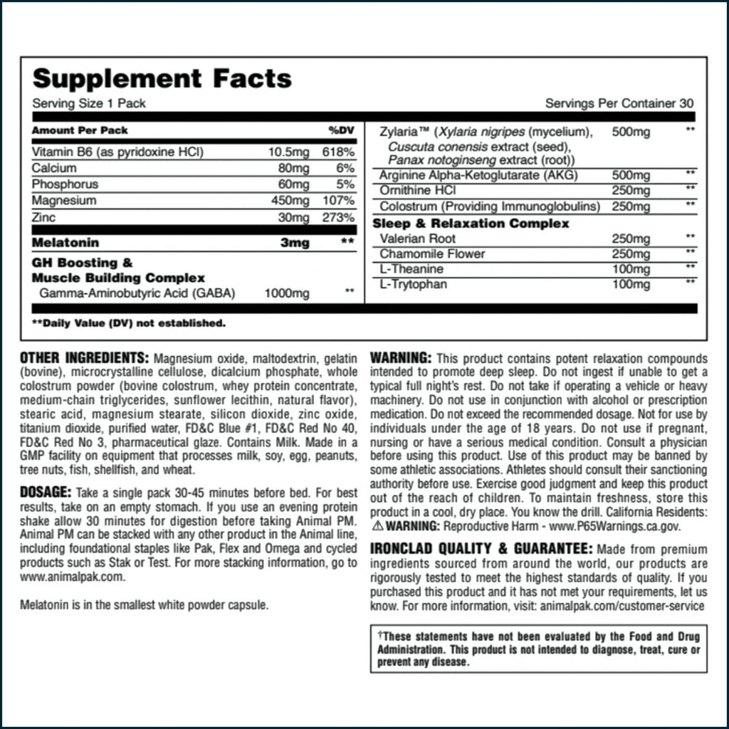 Animal PM Anabolic Recovery, 30 Packs