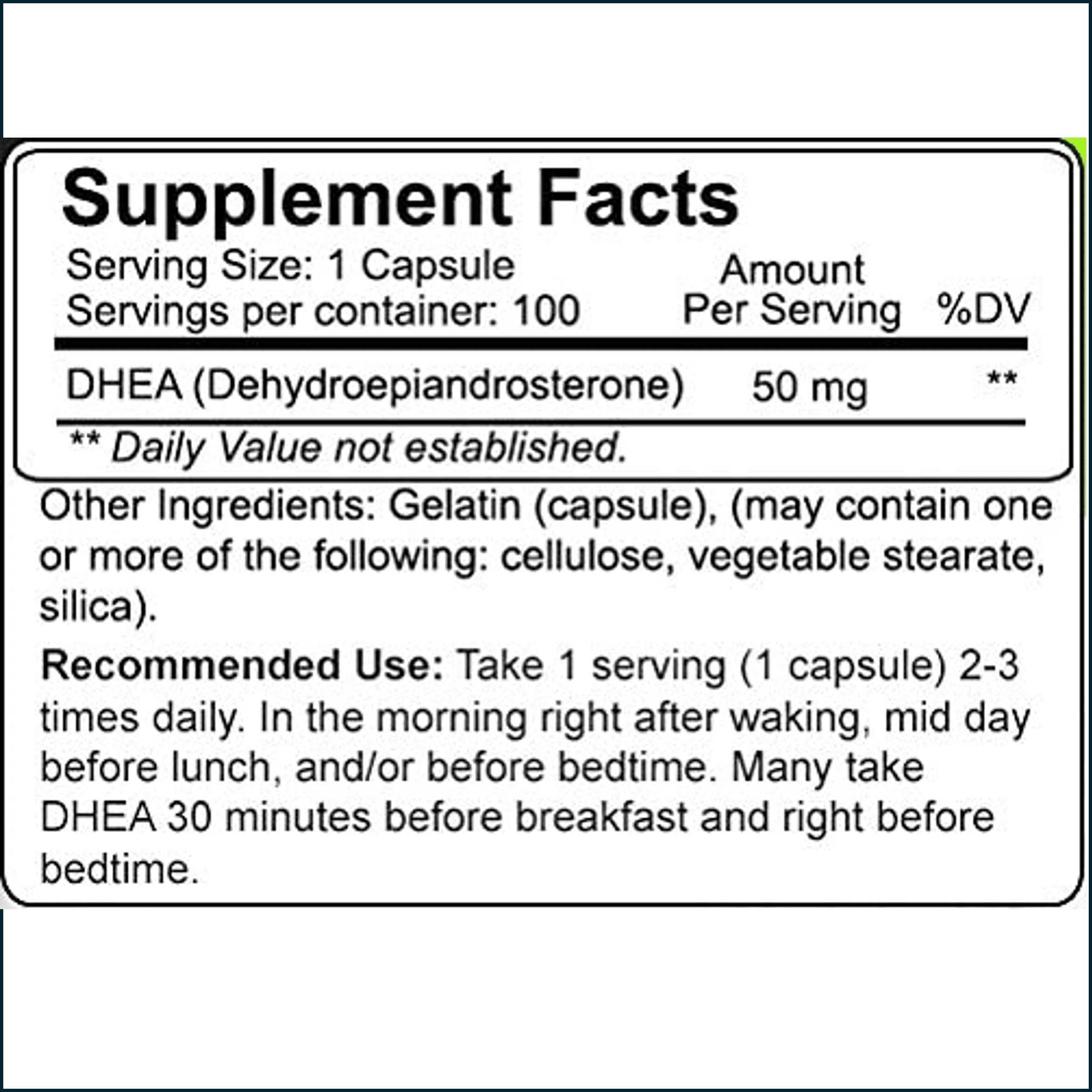 NutraKey DHEA 50mg, 100 Capsules
