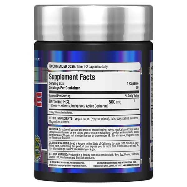 Allmax Berberine HCL 500mg, 30 Capsules