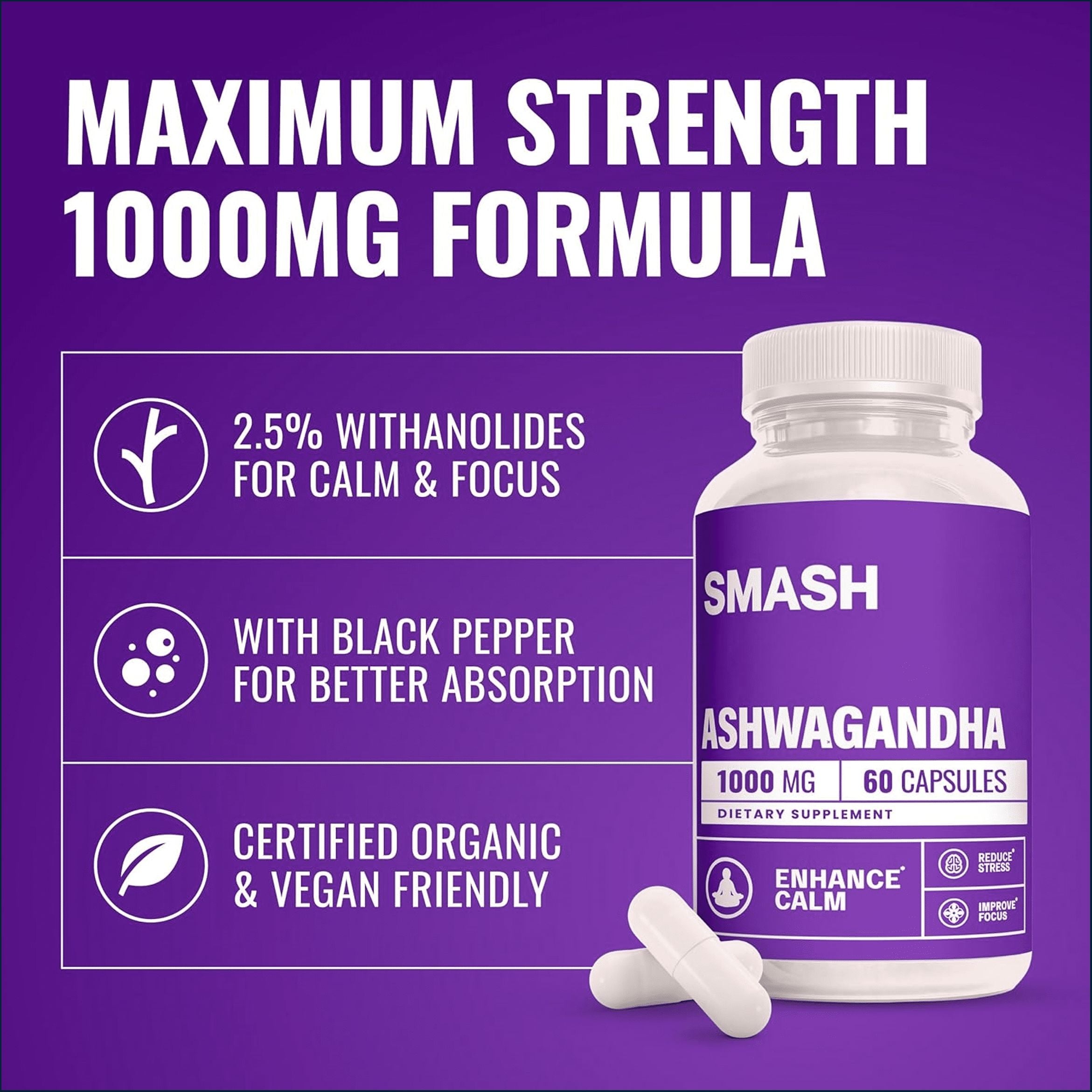 Smash Ashwagandha, 60 Capsules
